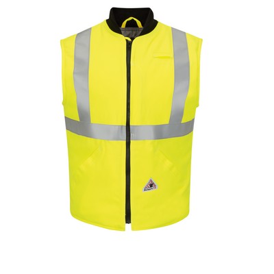 Bulwark Hi-Visibility and Raingear - Men's Tecasafe Zip-Front Vest -7Oz Hi-Vis