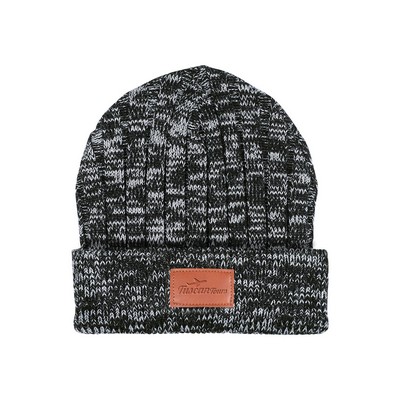 Heathered Knit Cuffed Rib Beanie