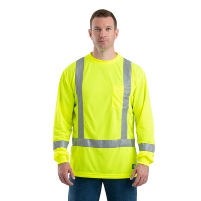 Berne® Apparel Men's Hi-Vis Class 3 Performance Long Sleeve Pocket T-Shirt