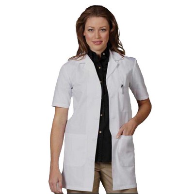 Fashion Seal Lab Coats - Unisex Three-Pocket 34" Mid-Length Short Sleeve Lab Coat