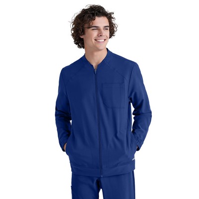 Grey's Anatomy Evolve Stretch - Men's Three-Pocket Cycle Warm Up Scrub Jacket