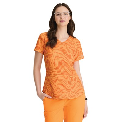 Skechers - Women's Three-Pocket V-Neck Reliance Print Scrub Top