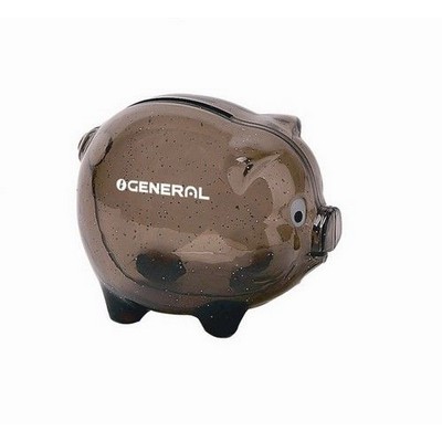 3 3/4" X 2 1/2" Smash It Black Piggy Bank