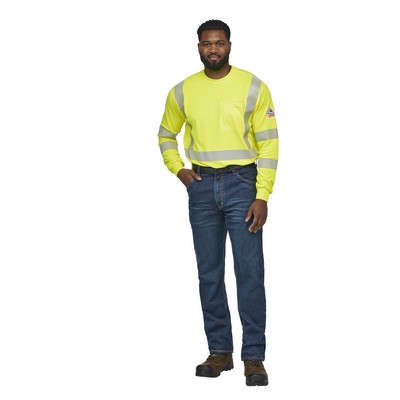 Bulwark® Men's Lightweight FR Hi-Visibility Long Sleeve T-Shirt