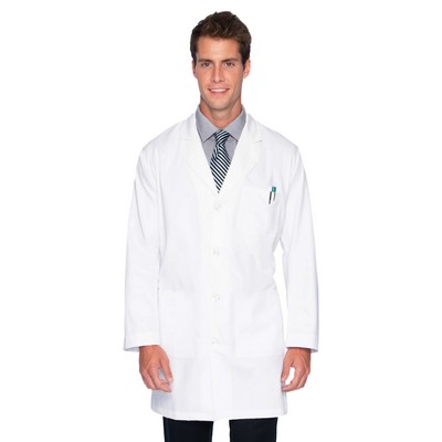 Landau - Essential Lab Coats - Men's Five-Pocket 100% Cotton 37" Full-Length Lab Coat