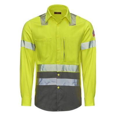 Bulwark® Men's Hi-Visibility Color Block Uniform Shirt